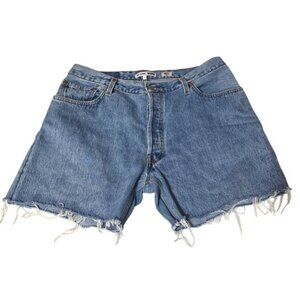 Re/Done Levis Denim Shorts Womens‎ 31 Blue High Rise Cutoff Button Fly Made USA